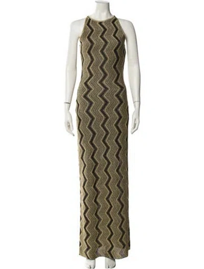 Pre-owned Missoni Printed Long Dress W/ Tags In Green