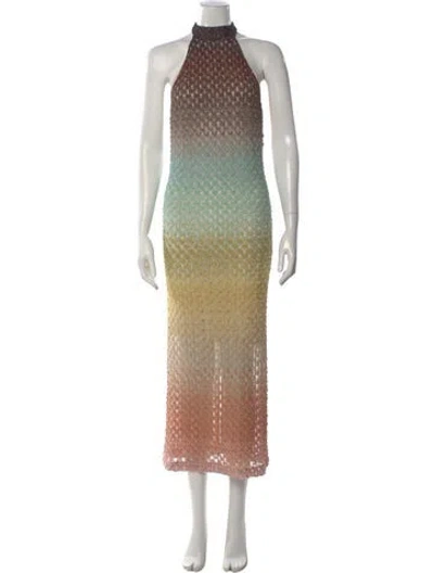 Pre-owned Missoni Printed Long Dress W/ Tags In Multi