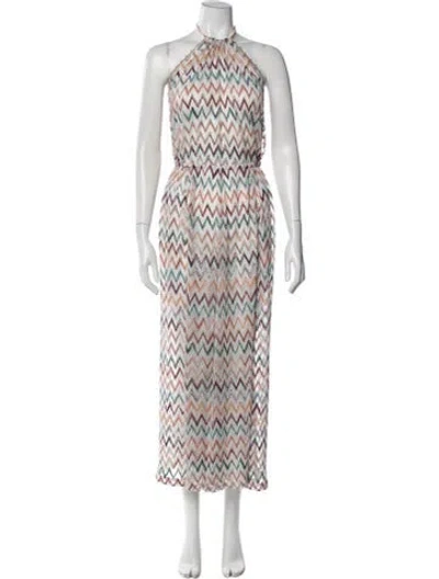 Pre-owned Missoni Printed Long Dress In White