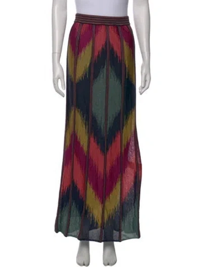 Pre-owned Missoni Printed Long Skirt In Silver