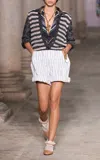 Missoni Printed Long Sleeve Button-down Top In Brown