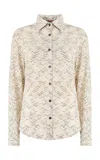 Missoni Printed Long Sleeve Button-down Top In Neutral
