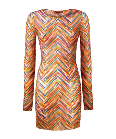 MISSONI PRINTED LONG SLEEVE DRESS
