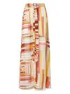 Missoni Langer Bedeckter Rock Aus Bedruckter Seide Mit Frontverschluss In 橘色