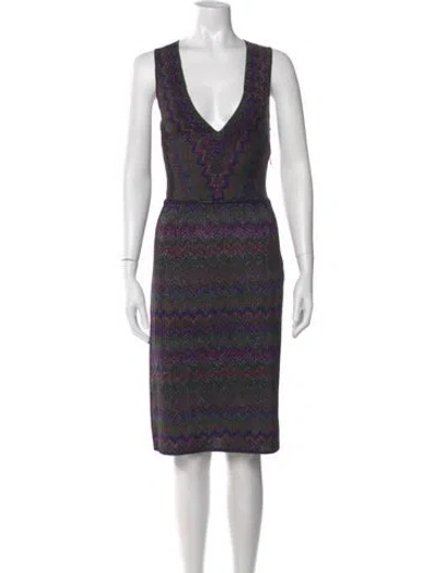 Pre-owned Missoni Printed Midi Length Dress In Black