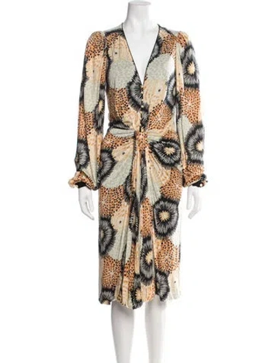 Pre-owned Missoni Printed Midi Length Dress In Blue/orange