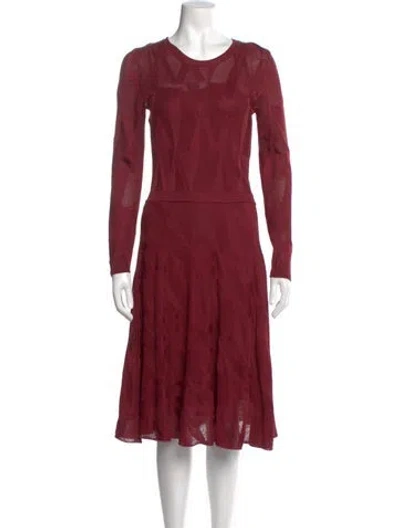 Pre-owned Missoni Printed Midi Length Dress In Burgundy