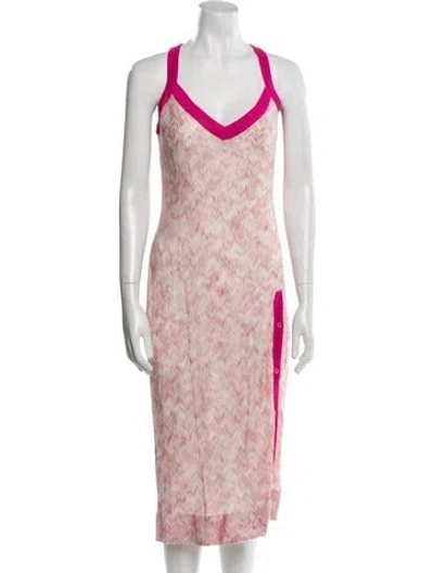 Pre-owned Missoni Printed Midi Length Dress In Pink