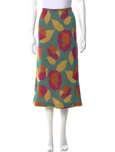 Pre-owned Missoni Printed Midi Length Skirt In Green