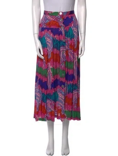 Pre-owned Missoni Printed Midi Length Skirt In Pink