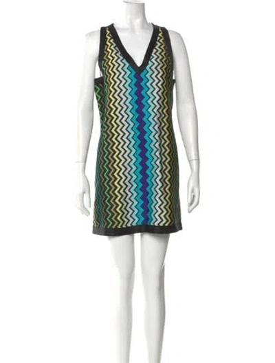 Pre-owned Missoni Printed Mini Dress In Black