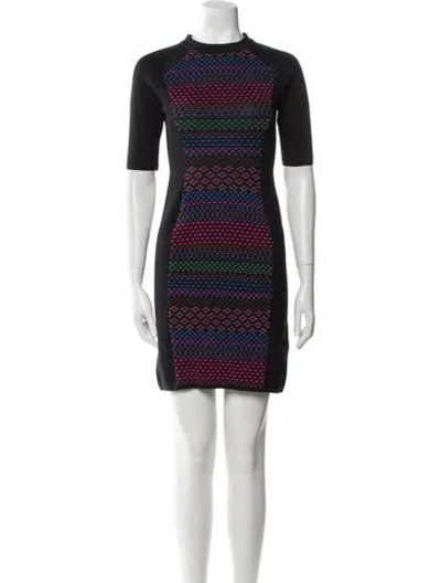 Pre-owned Missoni Printed Mini Dress In Black