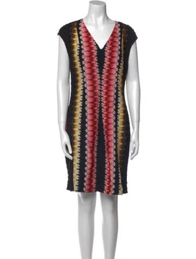 Pre-owned Missoni Printed Mini Dress In Black