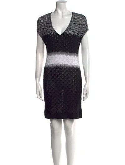 Pre-owned Missoni Printed Mini Dress In Black