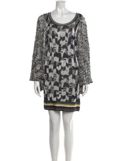 Pre-owned Missoni Printed Mini Dress In Black