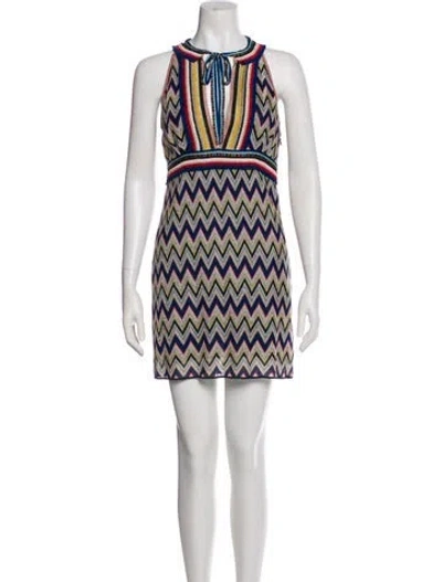 Pre-owned Missoni Printed Mini Dress In Black