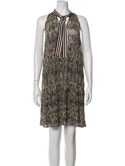 Pre-owned Missoni Printed Mini Dress In Black