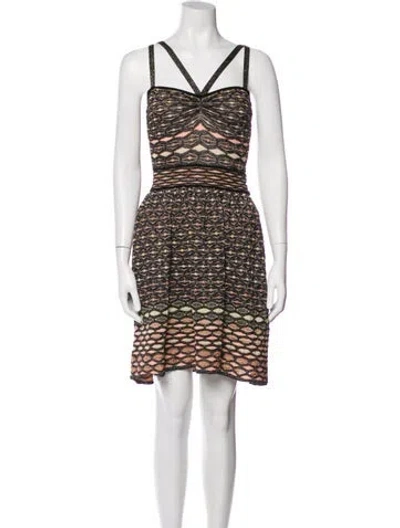 Pre-owned Missoni Printed Mini Dress In Black