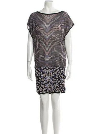Pre-owned Missoni Printed Mini Dress In Black