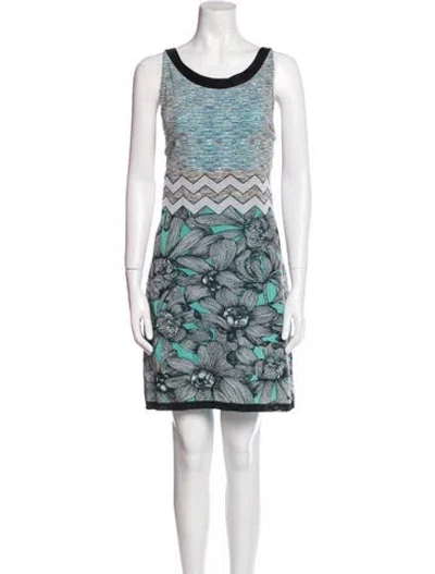 Pre-owned Missoni Printed Mini Dress In Blue