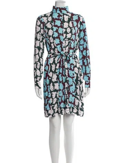 Pre-owned Missoni Printed Mini Dress In Blue