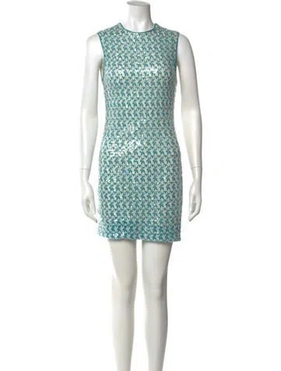 Pre-owned Missoni Printed Mini Dress In Blue