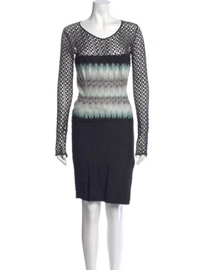 Pre-owned Missoni Printed Mini Dress In Blue