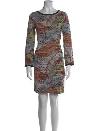 Pre-owned Missoni Printed Mini Dress In Blue