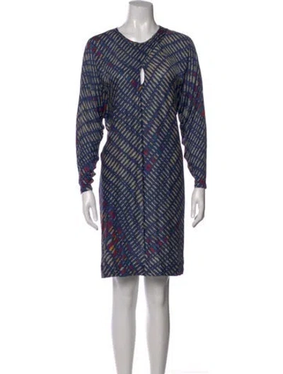 Pre-owned Missoni Printed Mini Dress In Blue