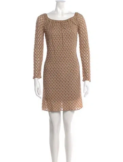 Pre-owned Missoni Printed Mini Dress In Gold