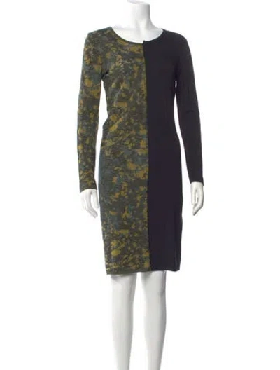 Pre-owned Missoni Printed Mini Dress In Green