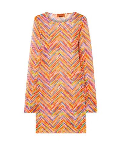 Missoni Mare Printed Stretch-tulle Mini Dress In Multi