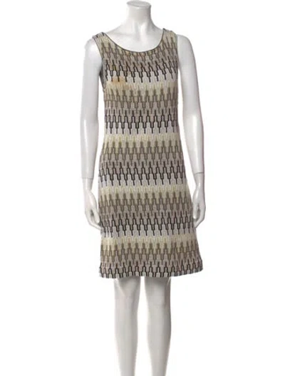 Pre-owned Missoni Printed Mini Dress In Neutral
