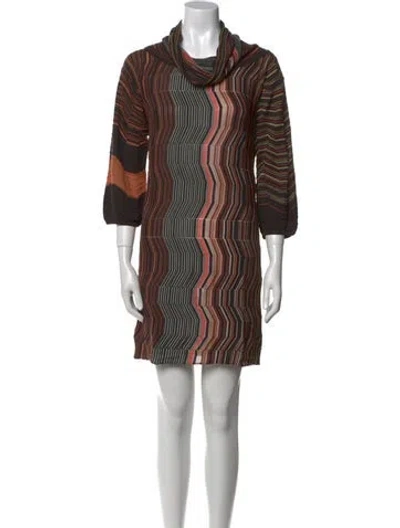 Pre-owned Missoni Printed Mini Dress In Neutral