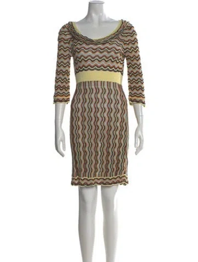 Pre-owned Missoni Printed Mini Dress In Neutral
