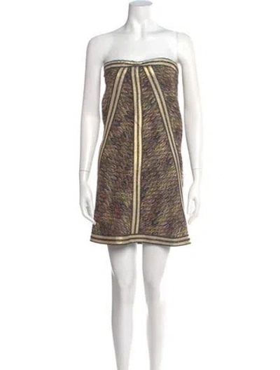 Pre-owned Missoni Printed Mini Dress In Neutral