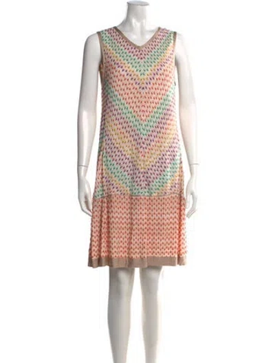 Pre-owned Missoni Printed Mini Dress In Neutral