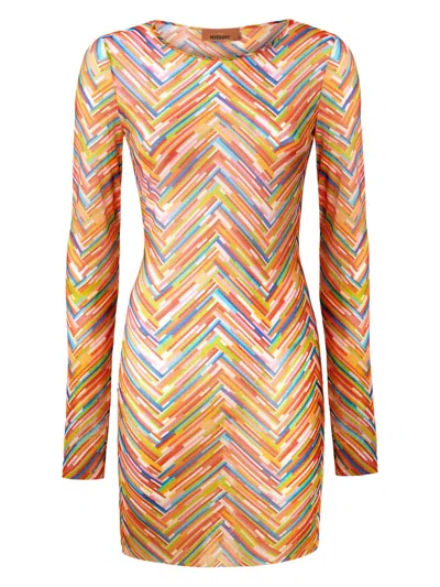 Missoni Printed Mini Dress In Orange