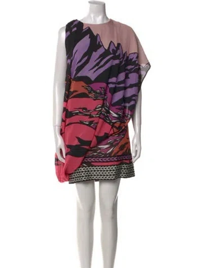 Pre-owned Missoni Printed Mini Dress In Pink