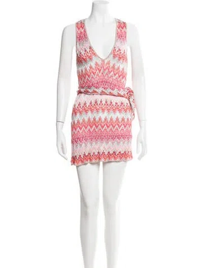 Pre-owned Missoni Printed Mini Dress In Pink