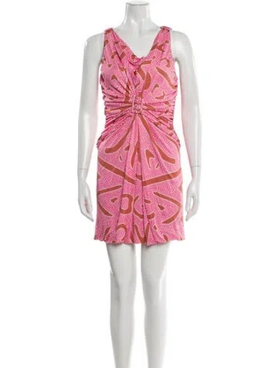 Pre-owned Missoni Printed Mini Dress In Pink