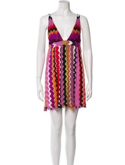 Pre-owned Missoni Printed Mini Dress In Pink