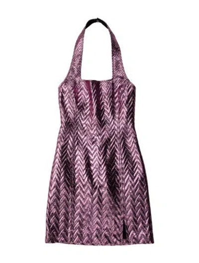 Pre-owned Missoni Printed Mini Dress In Purple
