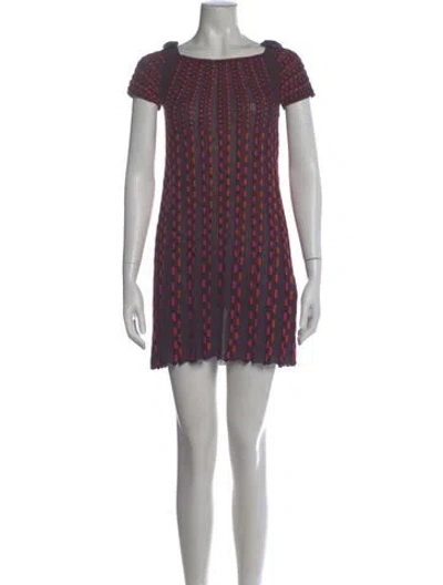 Pre-owned Missoni Printed Mini Dress In Purple