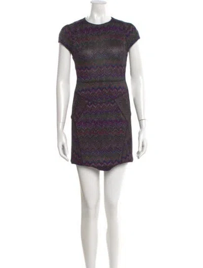 Pre-owned Missoni Printed Mini Dress In Purple