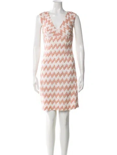 Pre-owned Missoni Printed Mini Dress In Red
