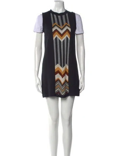 Pre-owned Missoni Printed Mini Dress W/ Tags In Black