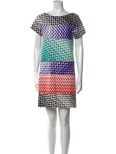Pre-owned Missoni Printed Mini Dress In White