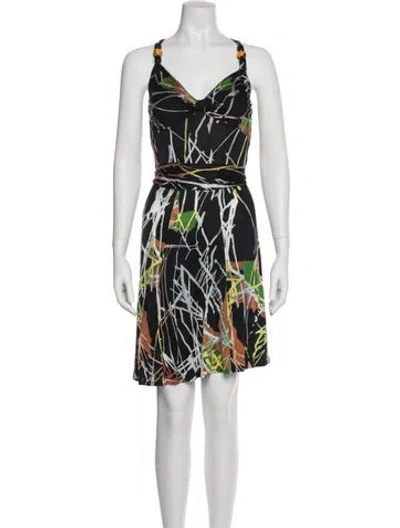 Pre-owned Missoni Printed Mini Dress In White