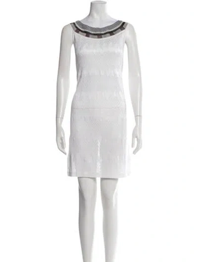 Pre-owned Missoni Printed Mini Dress In White